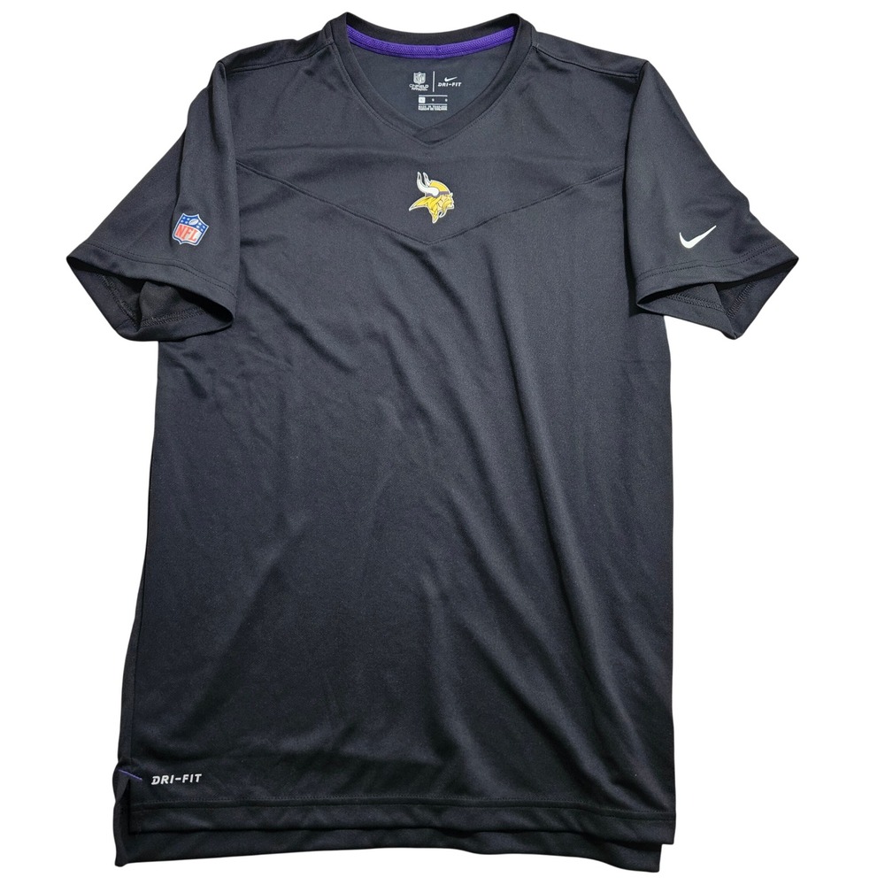 Nike Minnesota Vikings NFL Dri-FIT Shirt Large Black V-Neck CW8880-010
